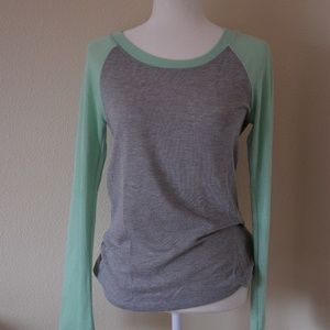 Mint Green and Gray Baseball Sweater